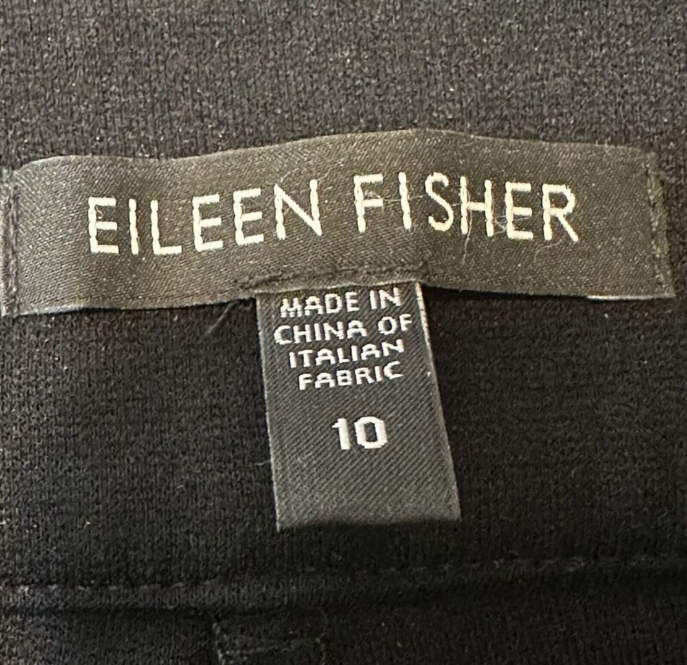 Eileen Fisher Size 10 Washable Stretch Crepe Straight Pants Italian Fabric - Picture 13 of 14